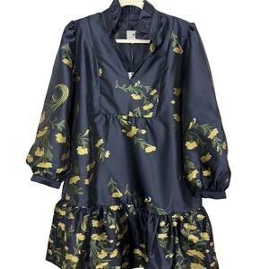 New with Tags NWT GORGEOUS Tuckernuck Floral Dark Navy Dress Medium M